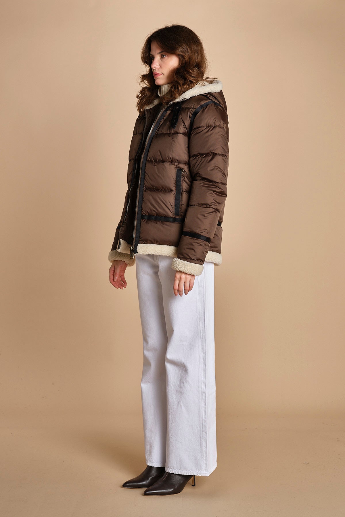 piumino con cappuccio IDAK2 BROWN schott 
