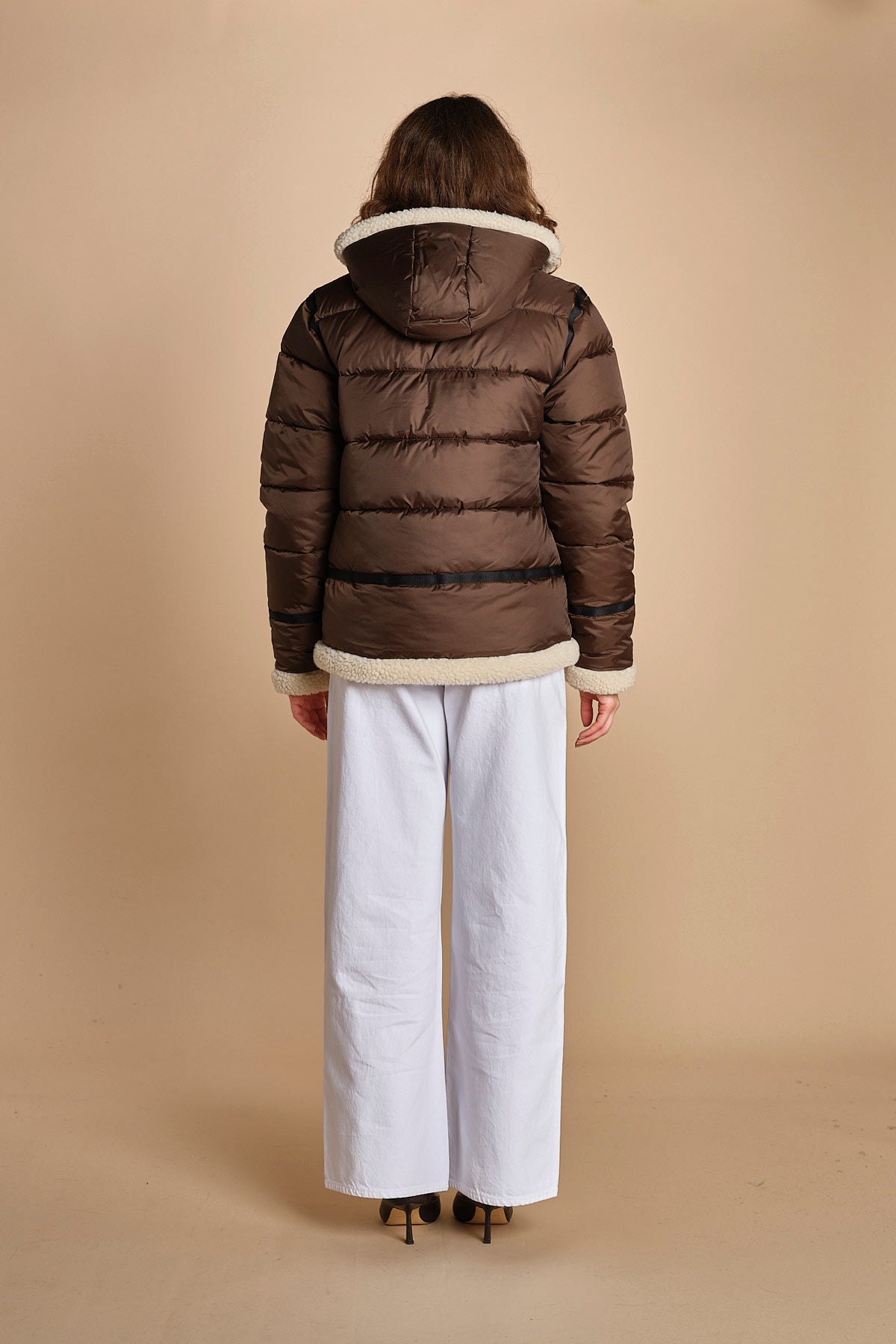 piumino con cappuccio IDAK2 BROWN schott 