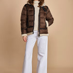 piumino con cappuccio IDAK2 BROWN schott 