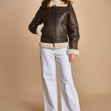 giaccone in montone LC1259 BROWN schott 