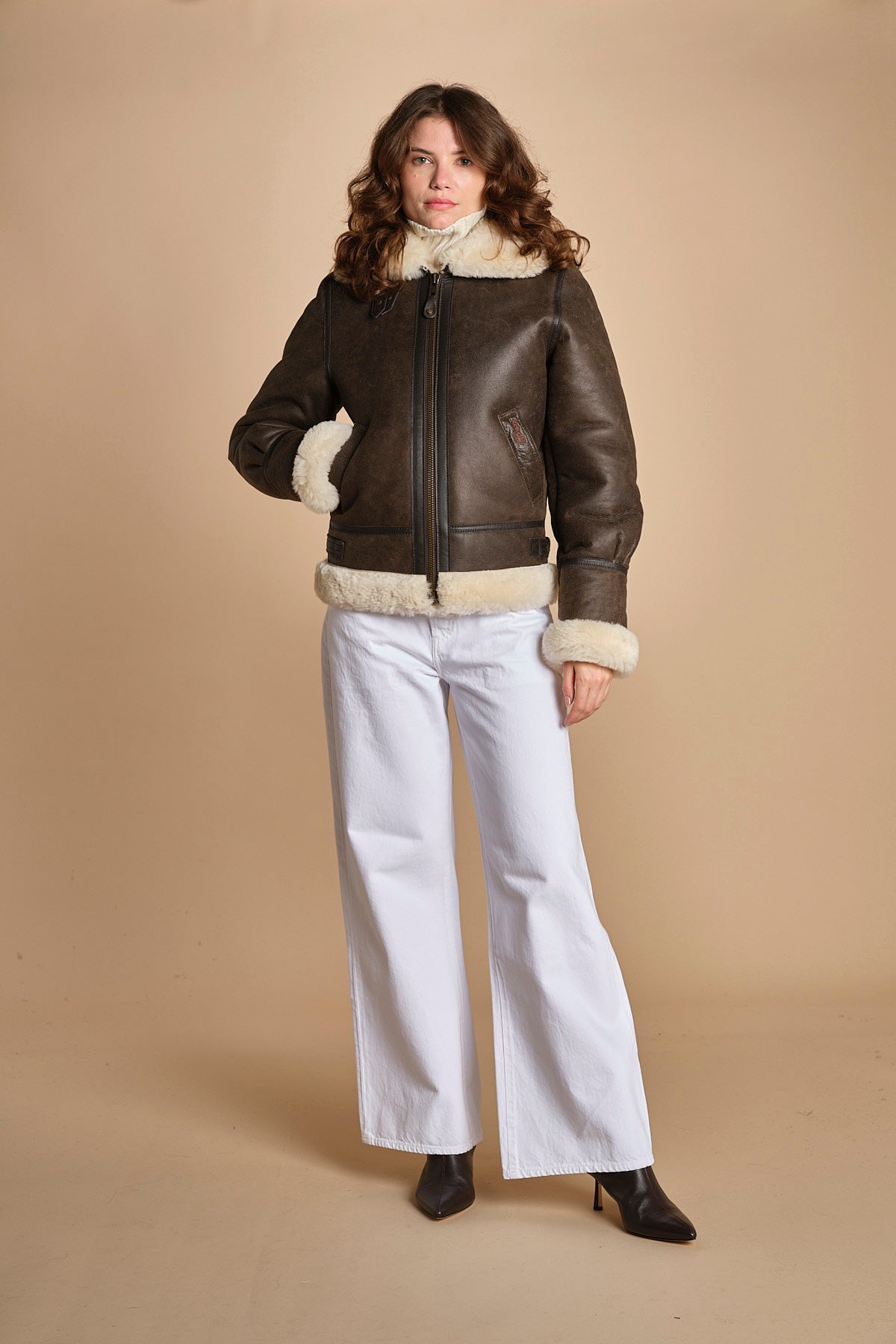 giaccone in montone LC1259 BROWN schott 