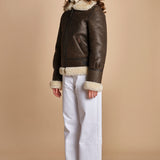 giaccone in montone LC1259 BROWN schott 