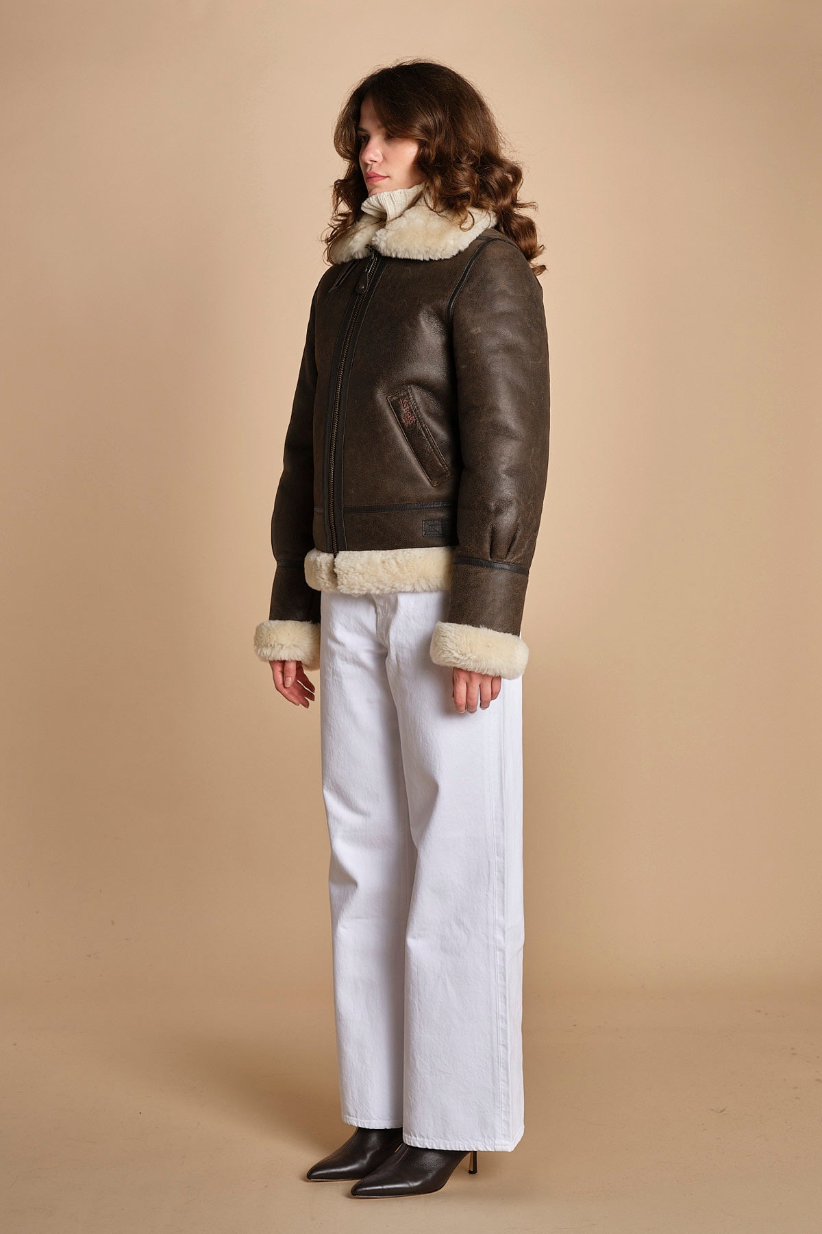 giaccone in montone LC1259 BROWN schott 
