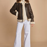 giaccone in montone LC1259 BROWN schott 