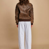 bomber montone più patch aviatore. LCAVIATORBD BROWN schott 
