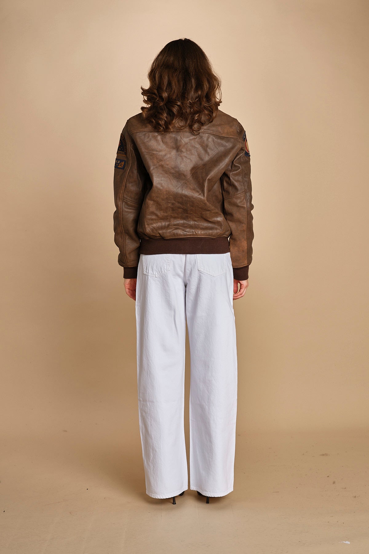 bomber montone più patch aviatore. LCAVIATORBD BROWN schott 