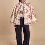 camicia girocollo con fiori intarsiati. LULA 016 WHITE sea ny 