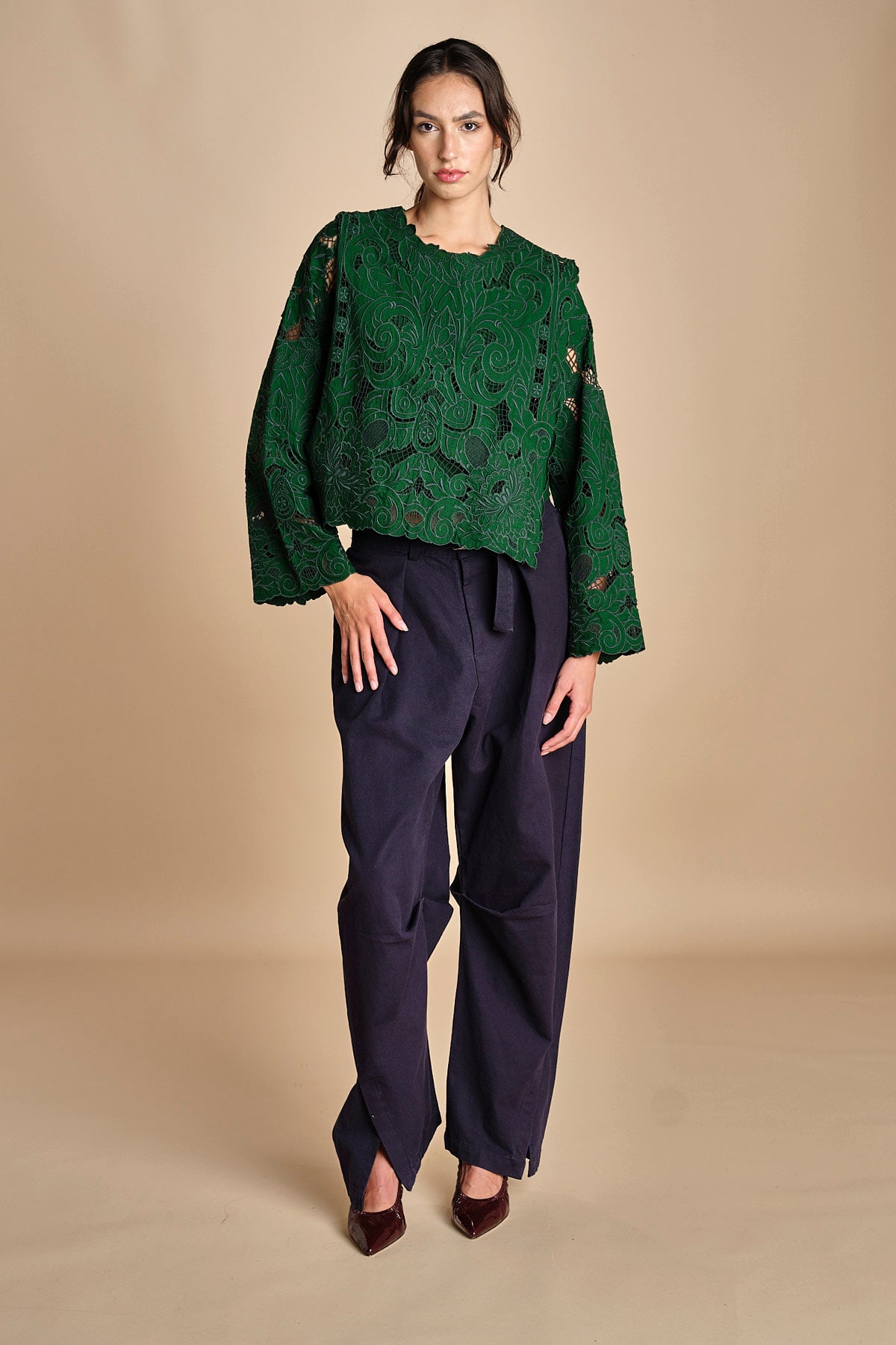 CECI top pizzo m/l CECI 019 GREEN sea ny 