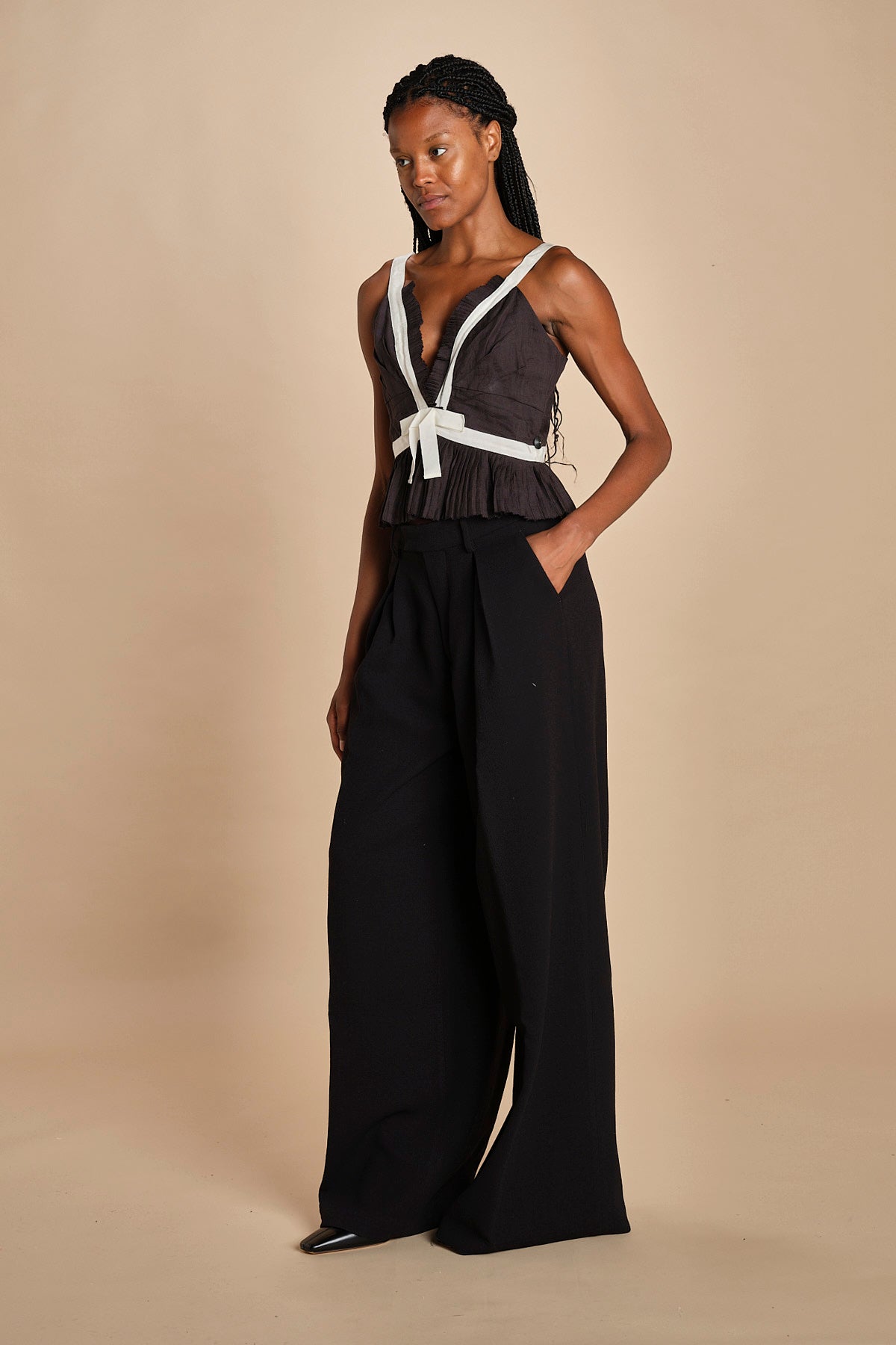 top con fiocco in contrasto THALIA 094 BLACK sea ny 