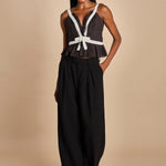top con fiocco in contrasto THALIA 094 BLACK sea ny 