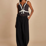 top con fiocco in contrasto THALIA 094 BLACK sea ny 