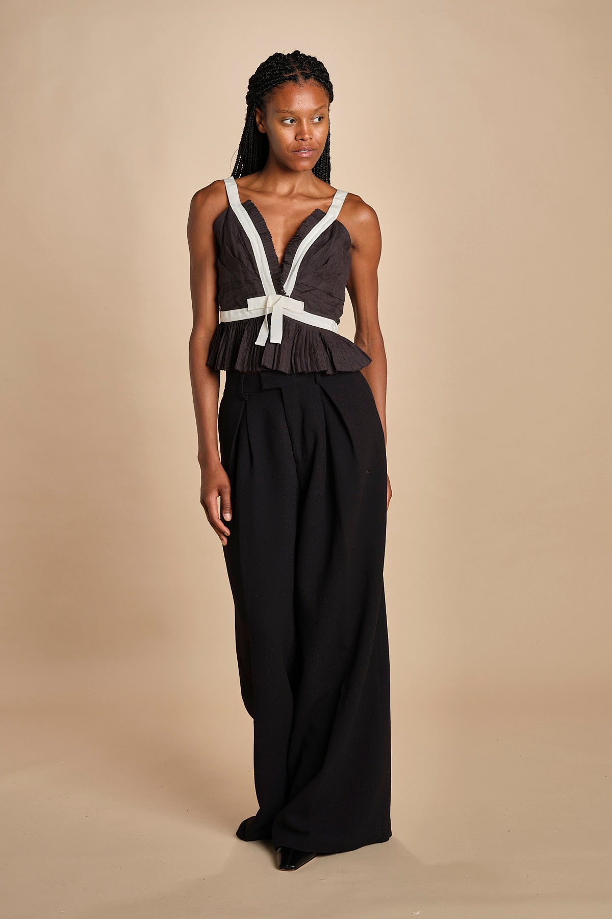 top con fiocco in contrasto THALIA 094 BLACK sea ny 