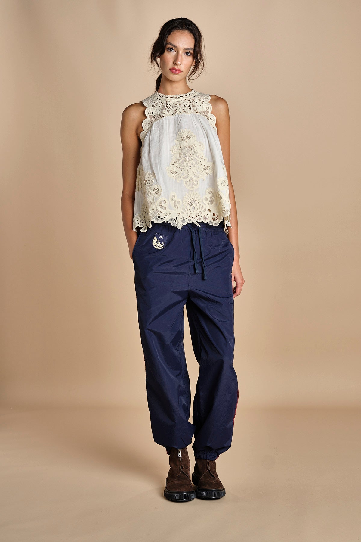 top con pizzo MEDINA 095 CREAM sea ny 