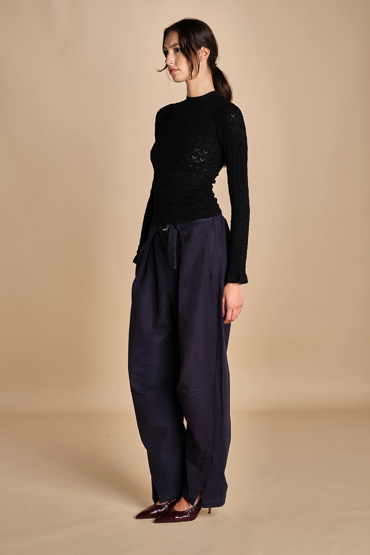 maglia girocollo jaquard RUBY 118 BLACK sea ny 