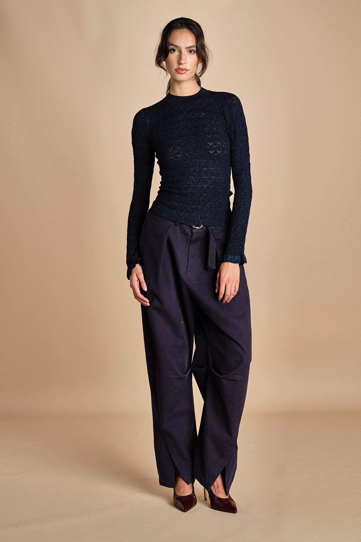 maglia girocollo jaquard RUBY 118 NAVY sea ny 