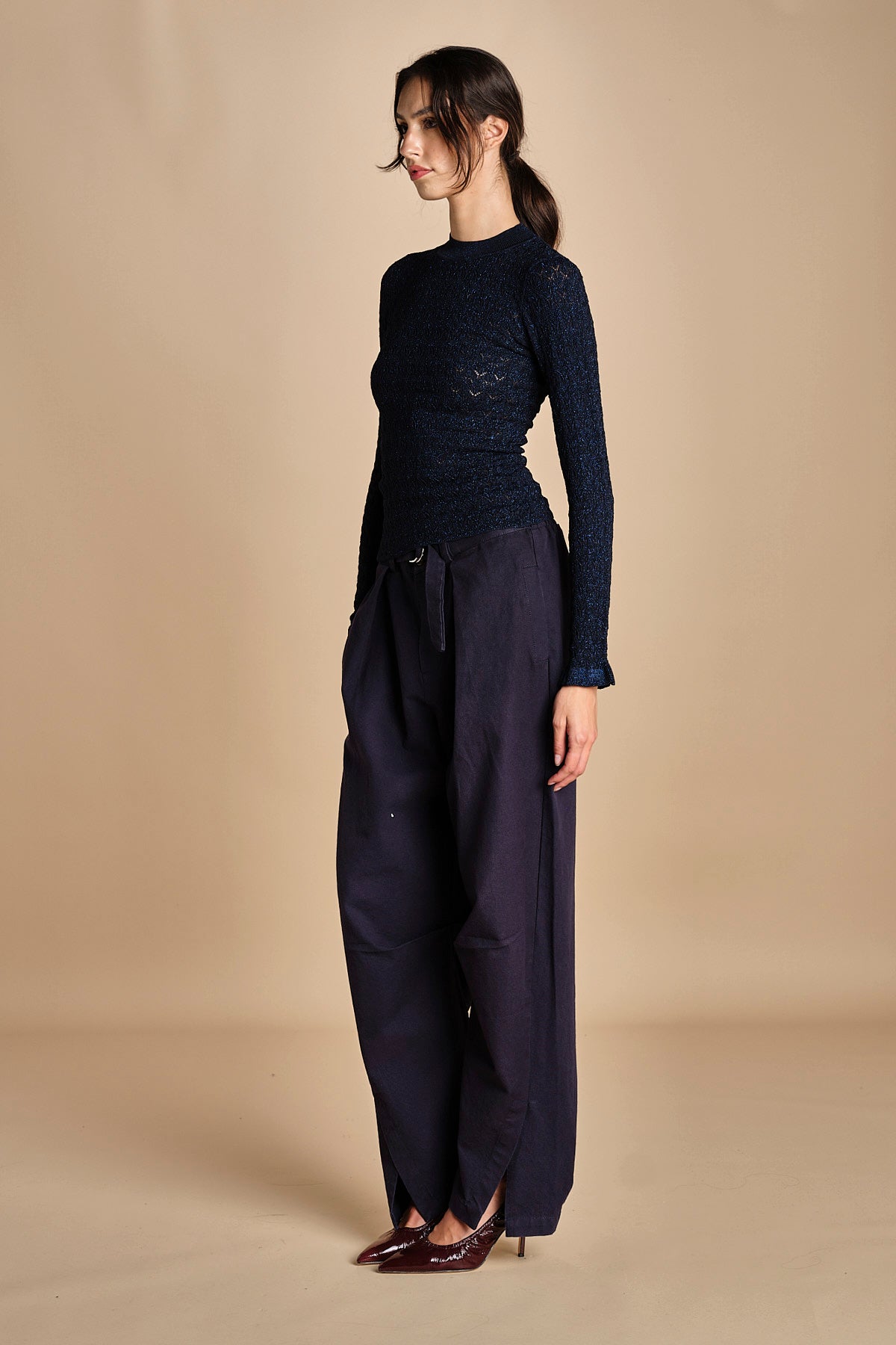 maglia girocollo jaquard RUBY 118 NAVY sea ny 
