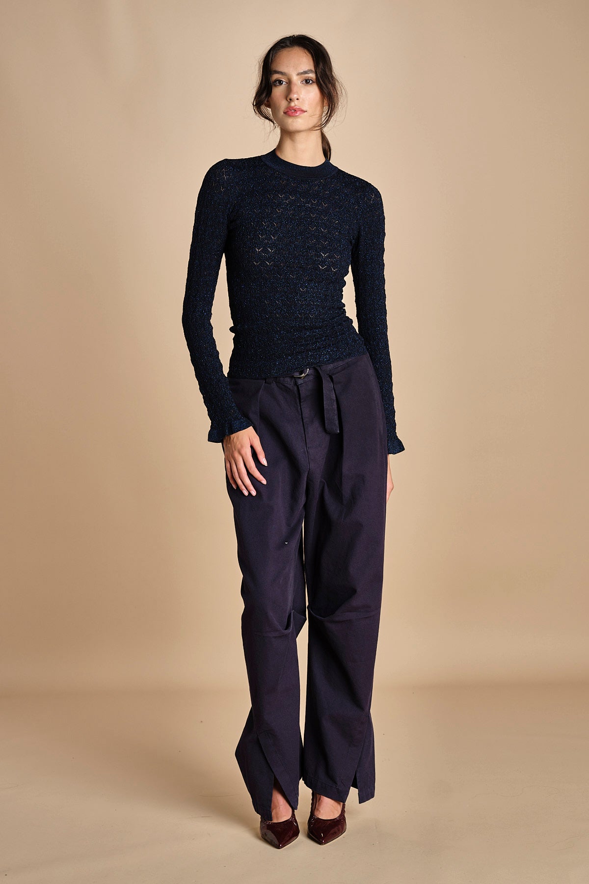 maglia girocollo jaquard RUBY 118 NAVY sea ny 