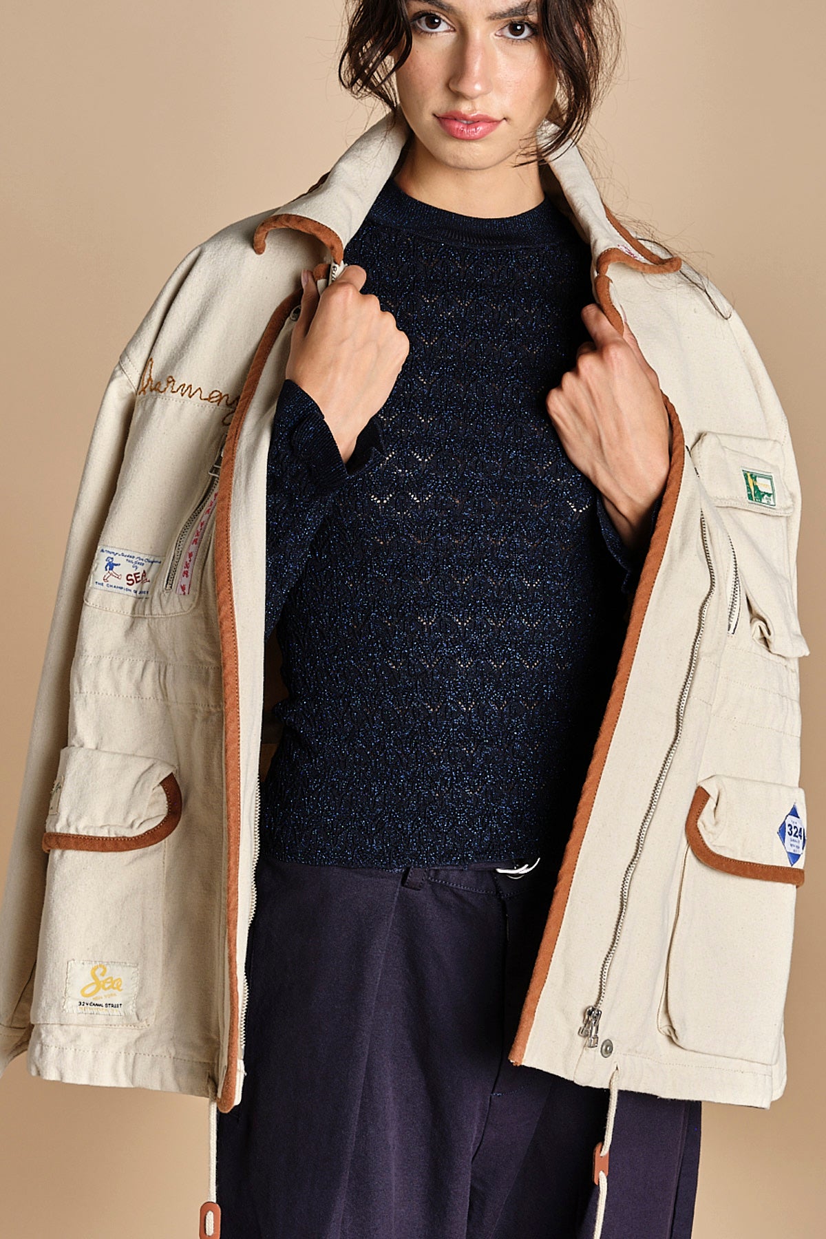 maglia girocollo jaquard RUBY 118 NAVY sea ny 