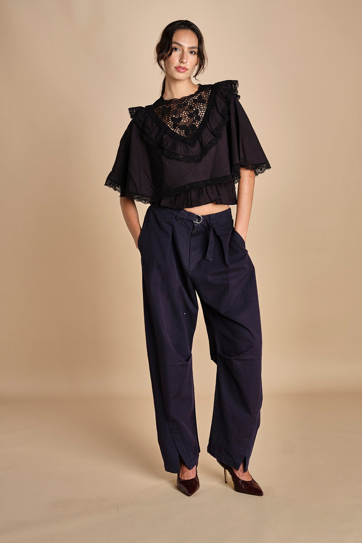top ricamato SHANNA 121 BLACK sea ny 
