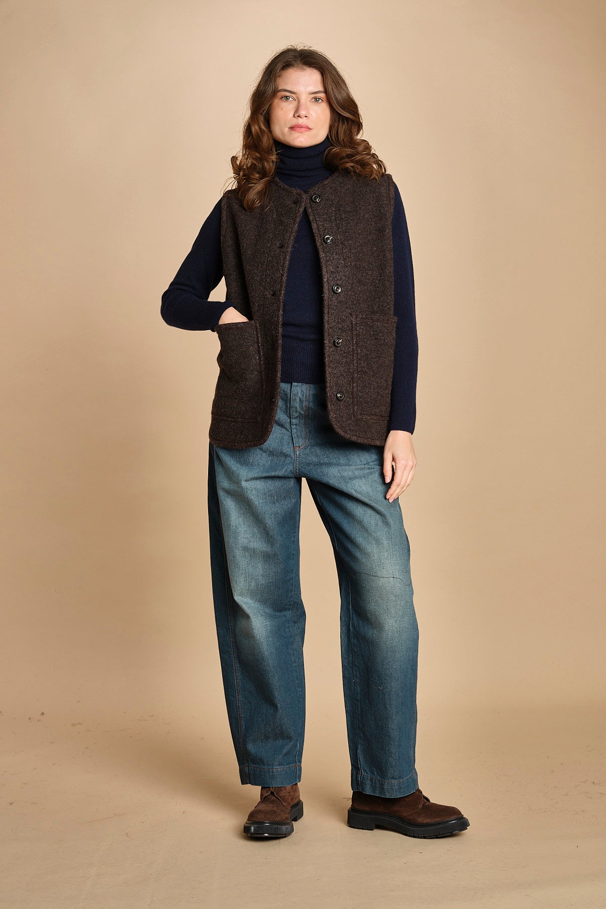 gilet in lana cotta. BLS1504 MAR32 soeur 