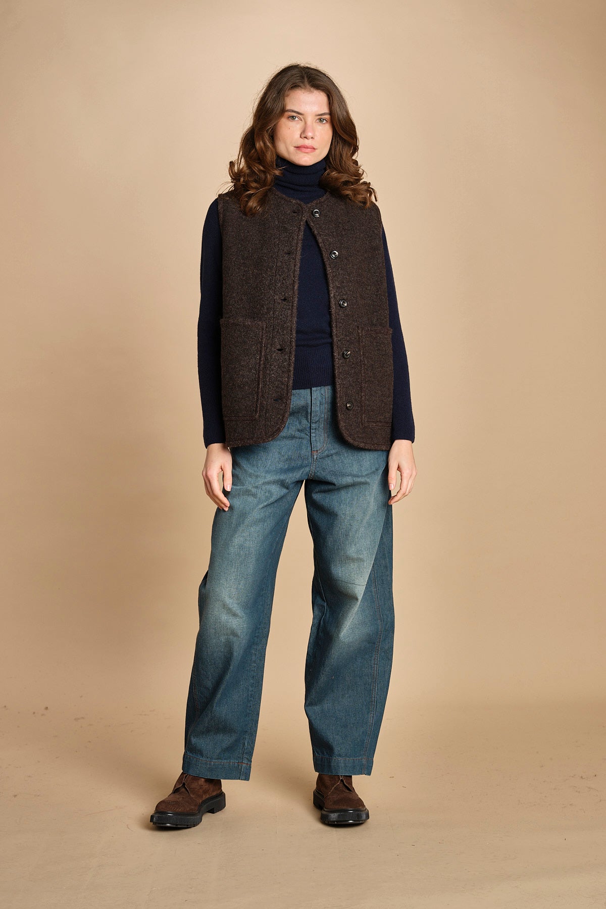 gilet in lana cotta. BLS1504 MAR32 soeur 