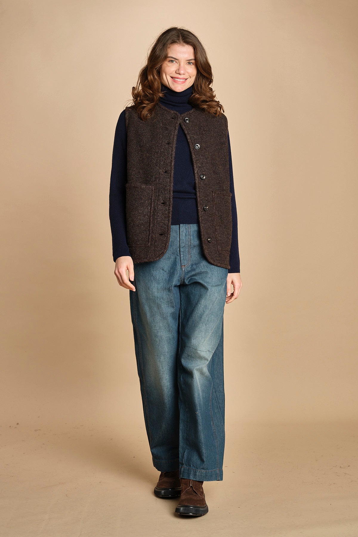 gilet in lana cotta. BLS1504 MAR32 soeur 