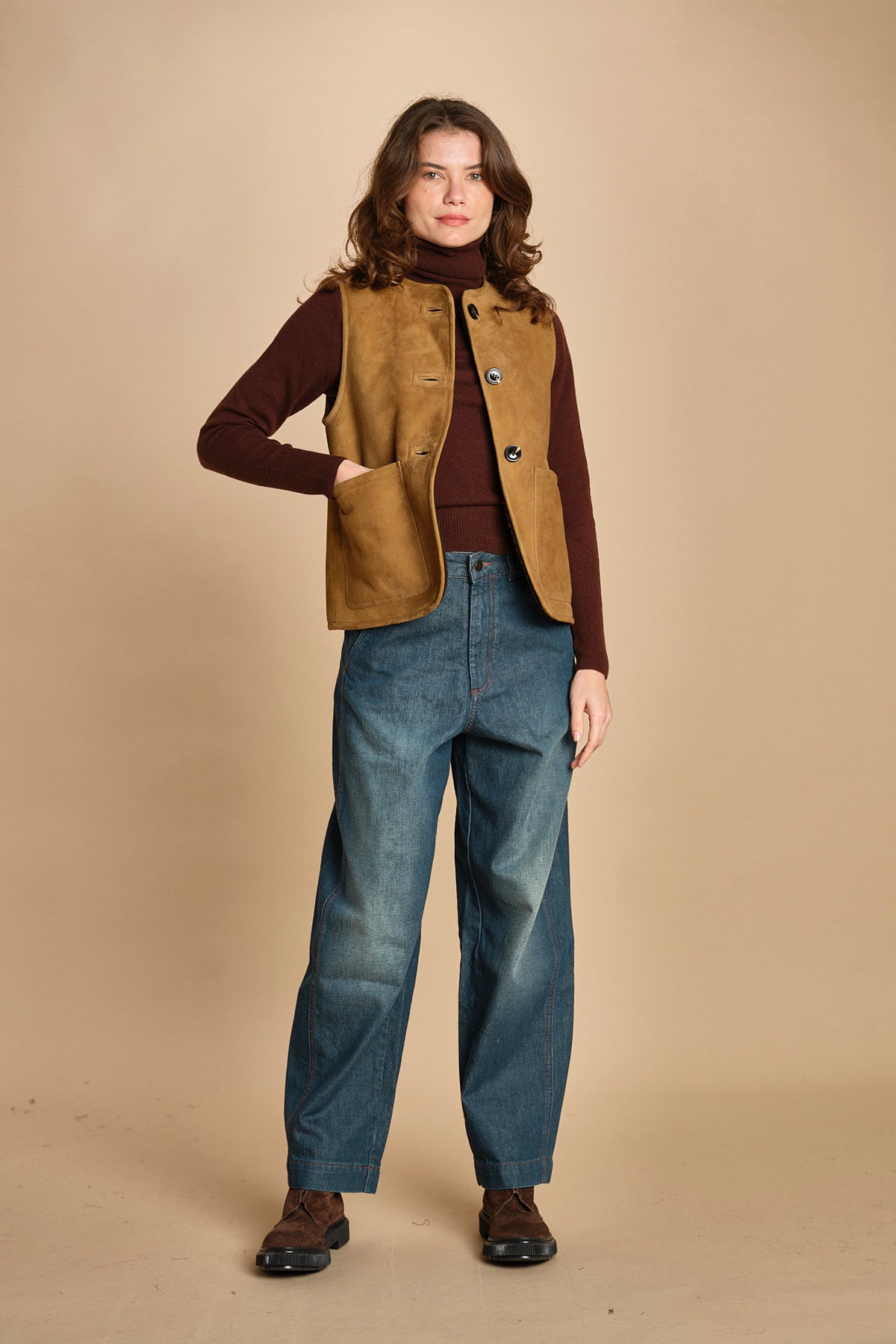 gilet di montone reversibile. BLS1605 KAK2325S soeur 