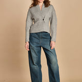 cardigan 1 bottone. CAR0335 GRI3325W soeur 
