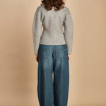cardigan 1 bottone. CAR0335 GRI3325W soeur 