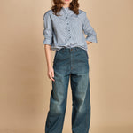 camicia a righe con colo guru. CHE0185 BLE5825W soeur 