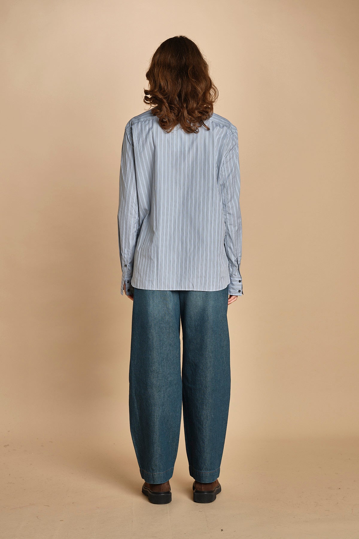 camicia a righe con colo guru. CHE0185 BLE5825W soeur 