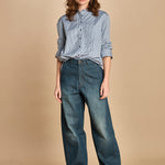 camicia a righe con colo guru. CHE0185 BLE5825W soeur 