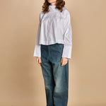 camicia collo alto e ajour. CHE0232 BLA0125W soeur 