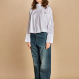 camicia collo alto e ajour. CHE0232 BLA0125W soeur 