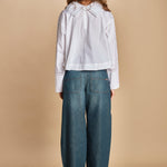 camicia collo alto e ajour. CHE0232 BLA0125W soeur 