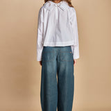 camicia collo alto e ajour. CHE0232 BLA0125W soeur 