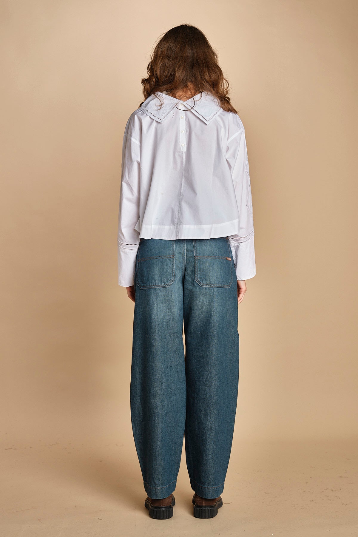 camicia collo alto e ajour. CHE0232 BLA0125W soeur 