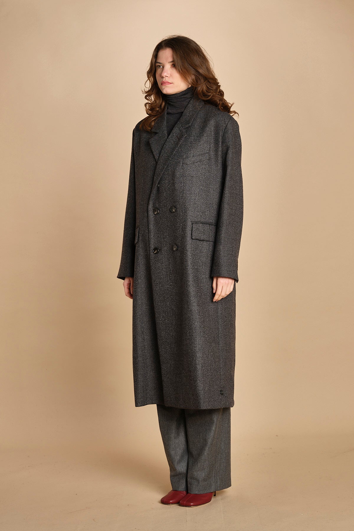 cappotto doppiopetto over. MAN0053 GRI0125W soeur 