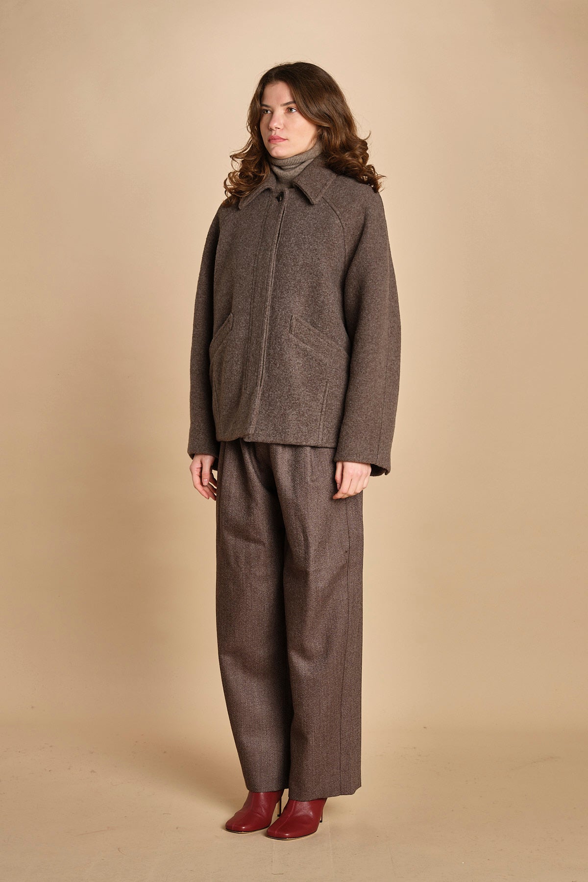 giaccone in lana cotta. MAN1509 GRI2224W soeur 