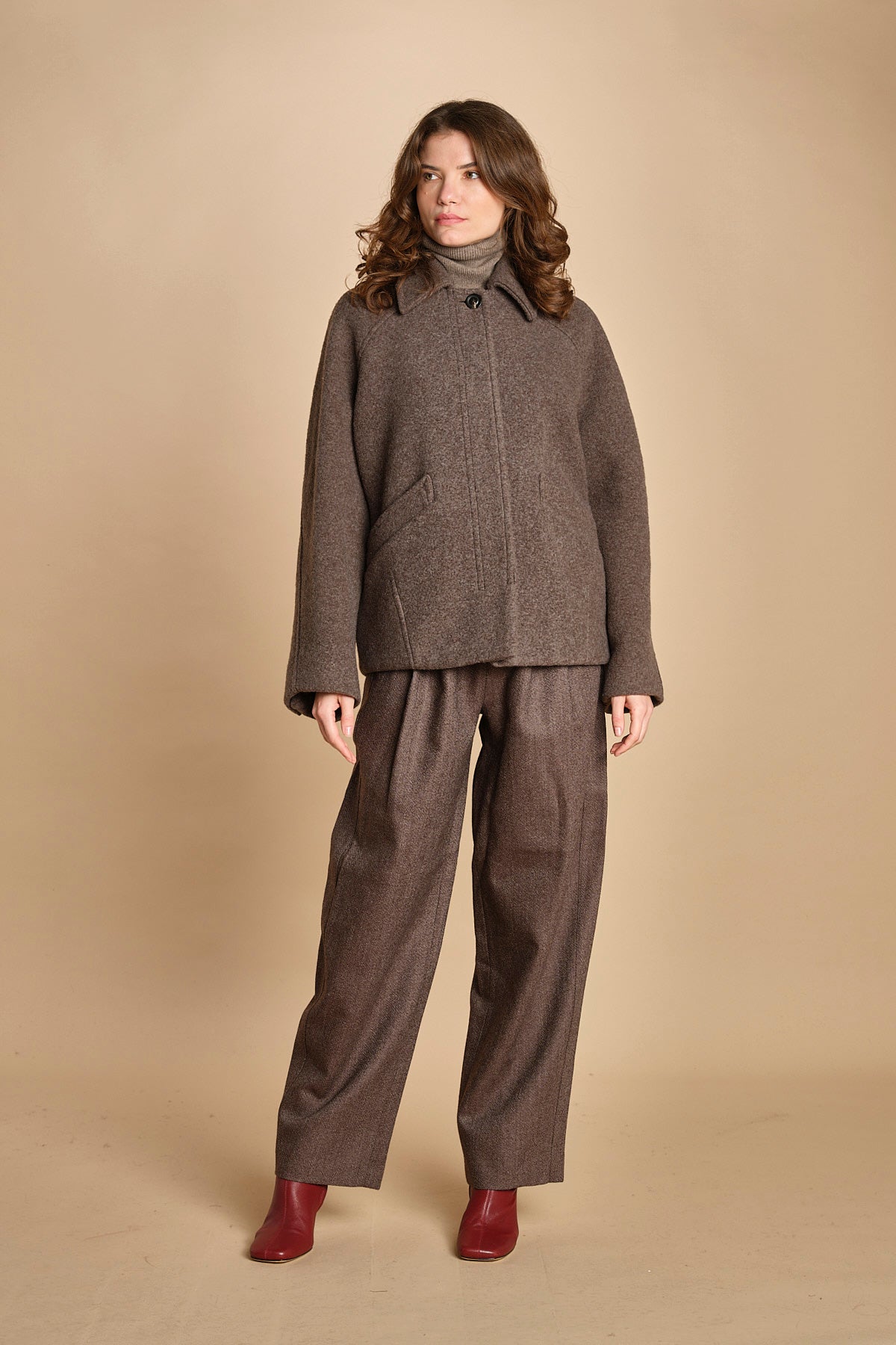 giaccone in lana cotta. MAN1509 GRI2224W soeur 