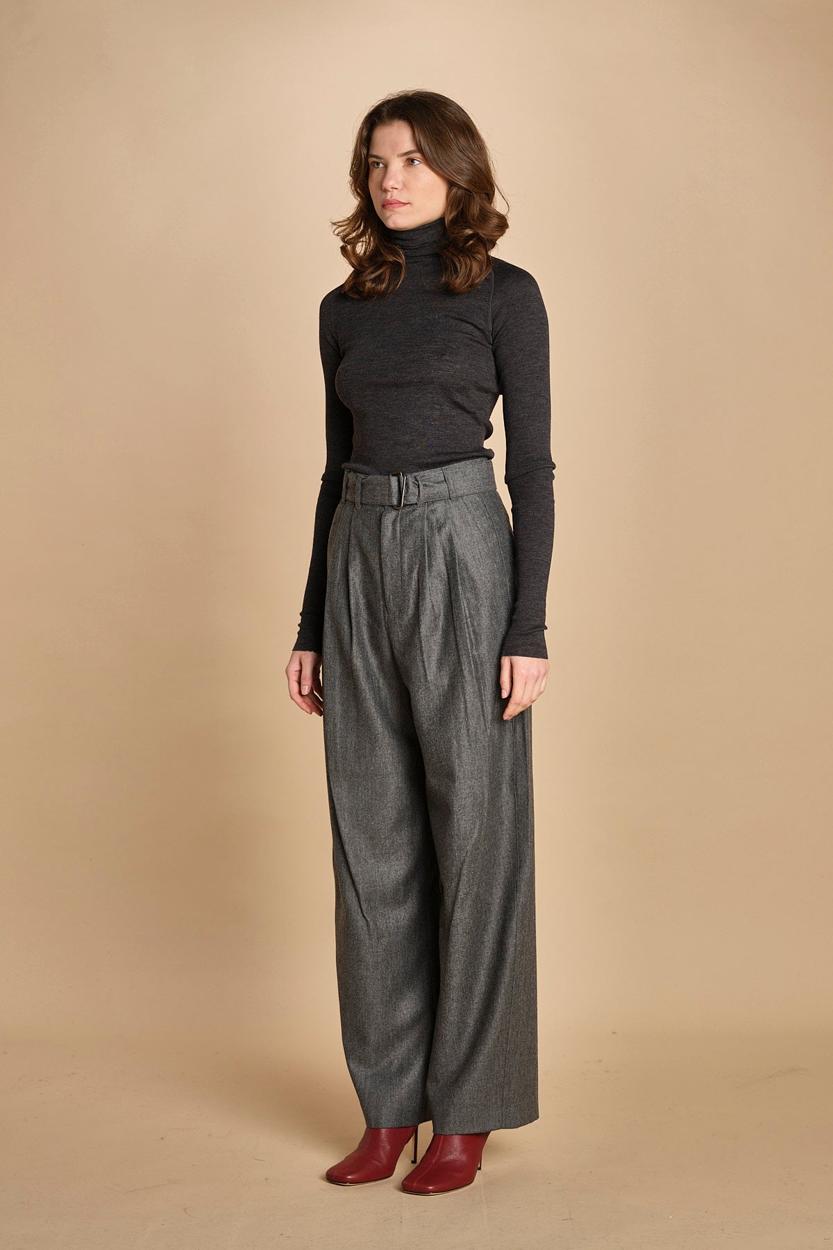 pantalone con due pinces occhio di perenice. PAN0173 GRI0125W soeur 
