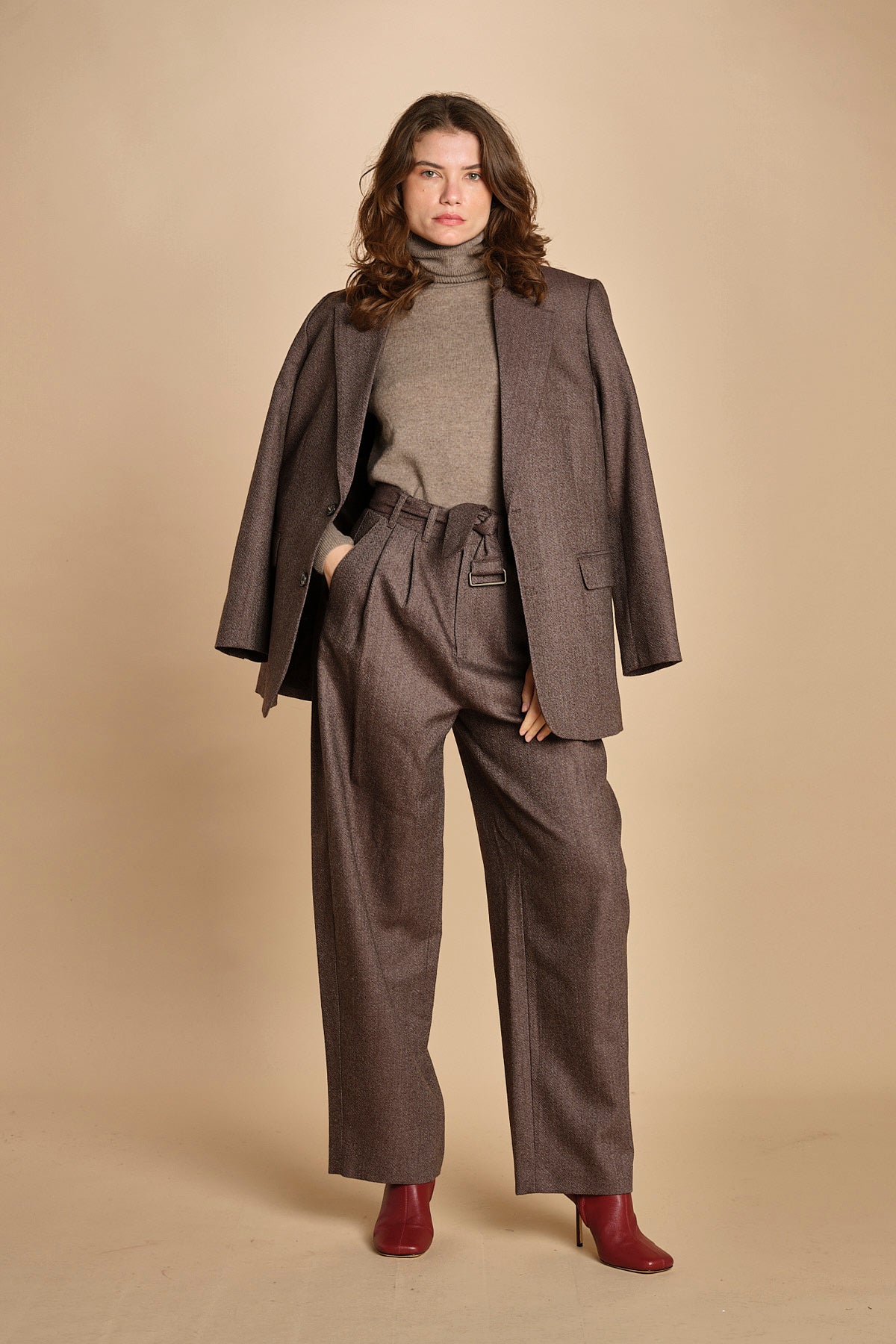 pantalone con due pinces occhio di perenice. PAN0261 MAR1025W soeur 