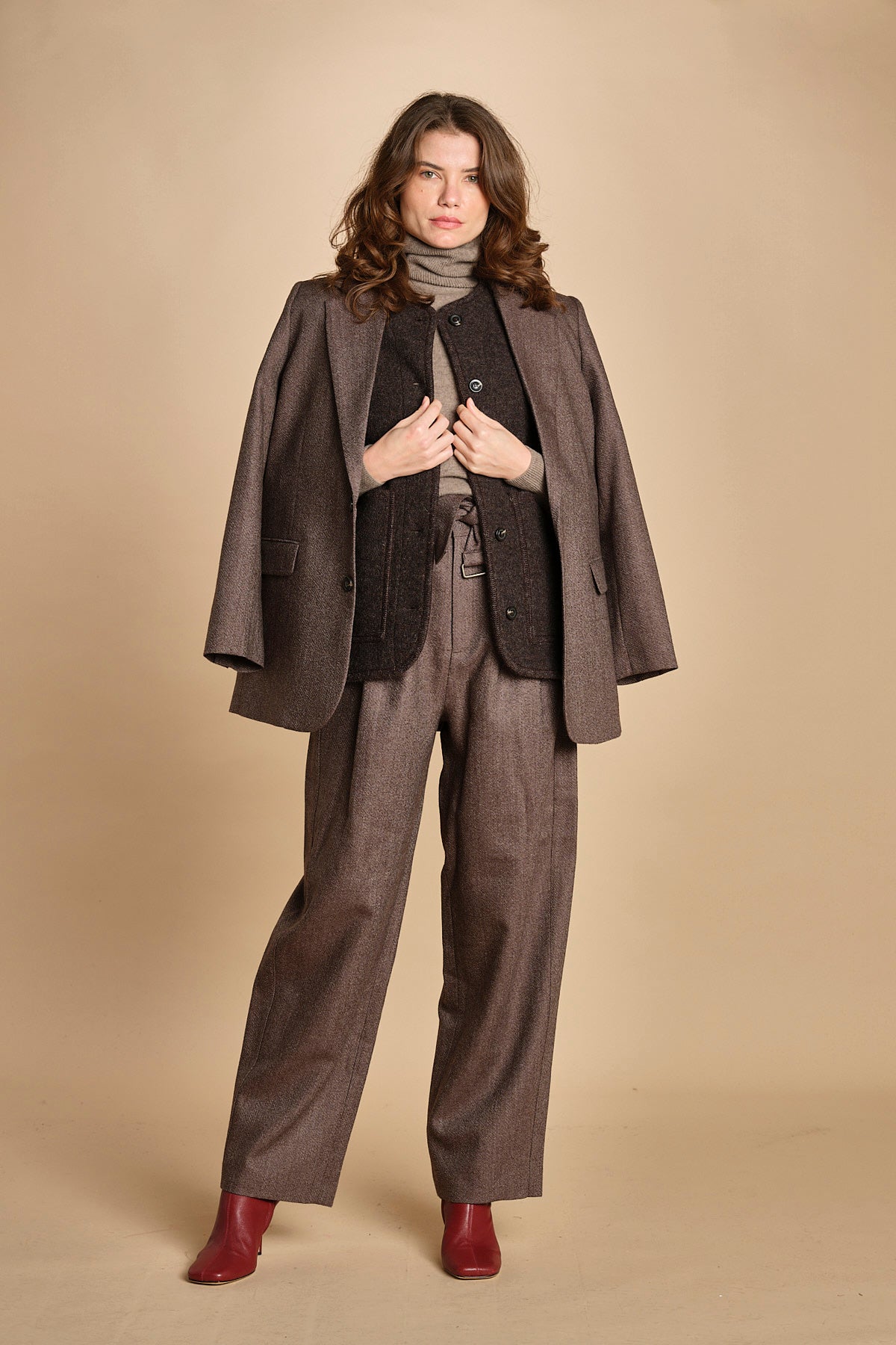 pantalone con due pinces occhio di perenice. PAN0261 MAR1025W soeur 