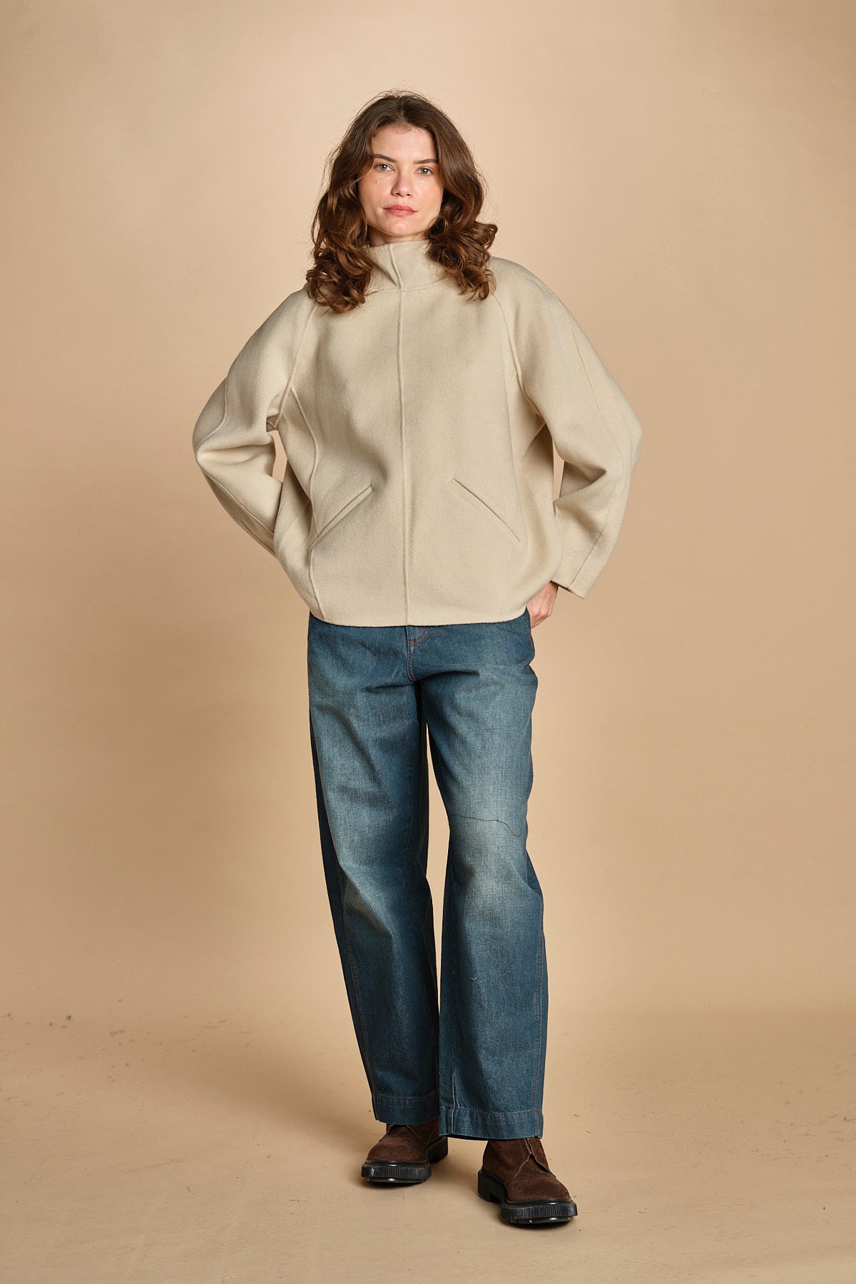 felpa double con cappuccio. PUL0123 BLA0225W soeur 