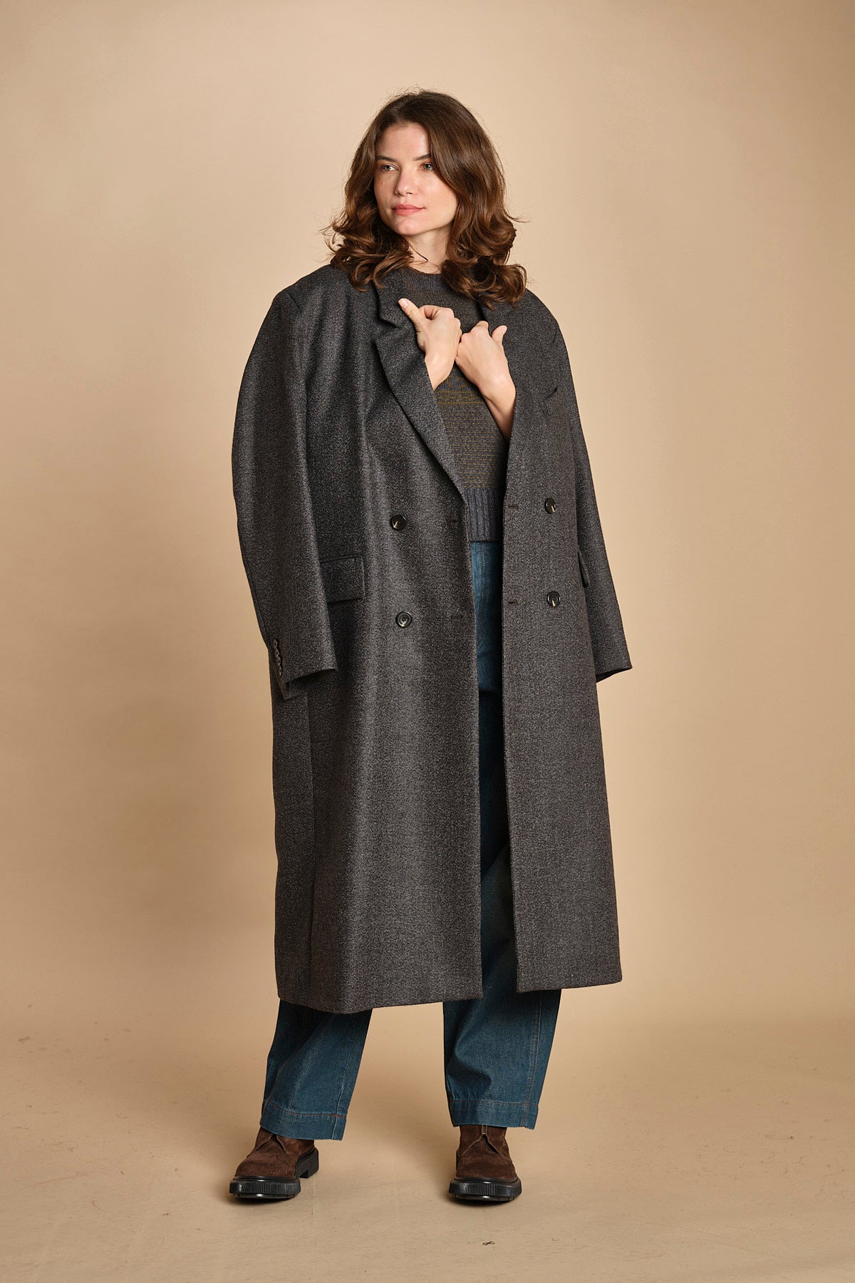 gilet jaquard. PUL0296 GRI5925W soeur 