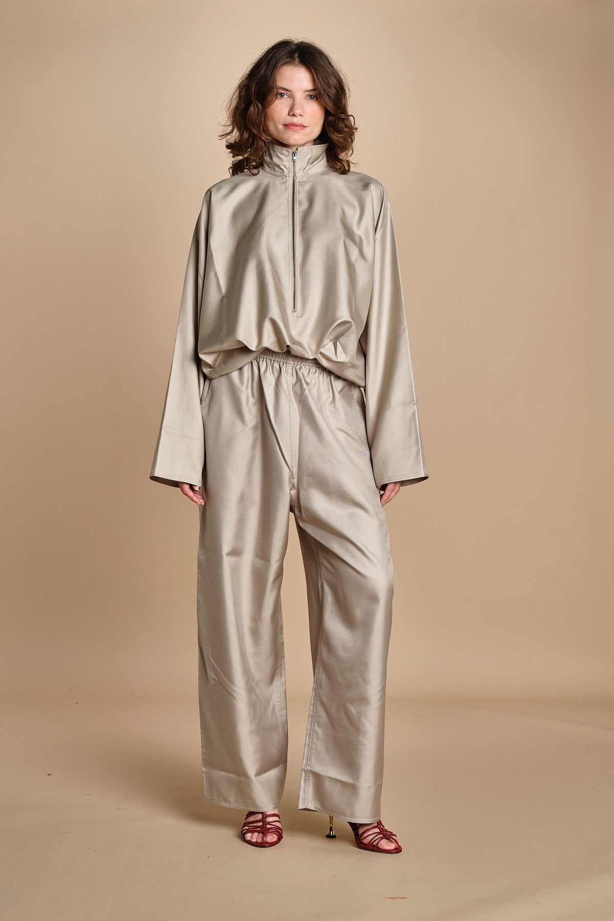 CARRACCI top in seta con zip CARRACCI STONE sofie d'hoore 