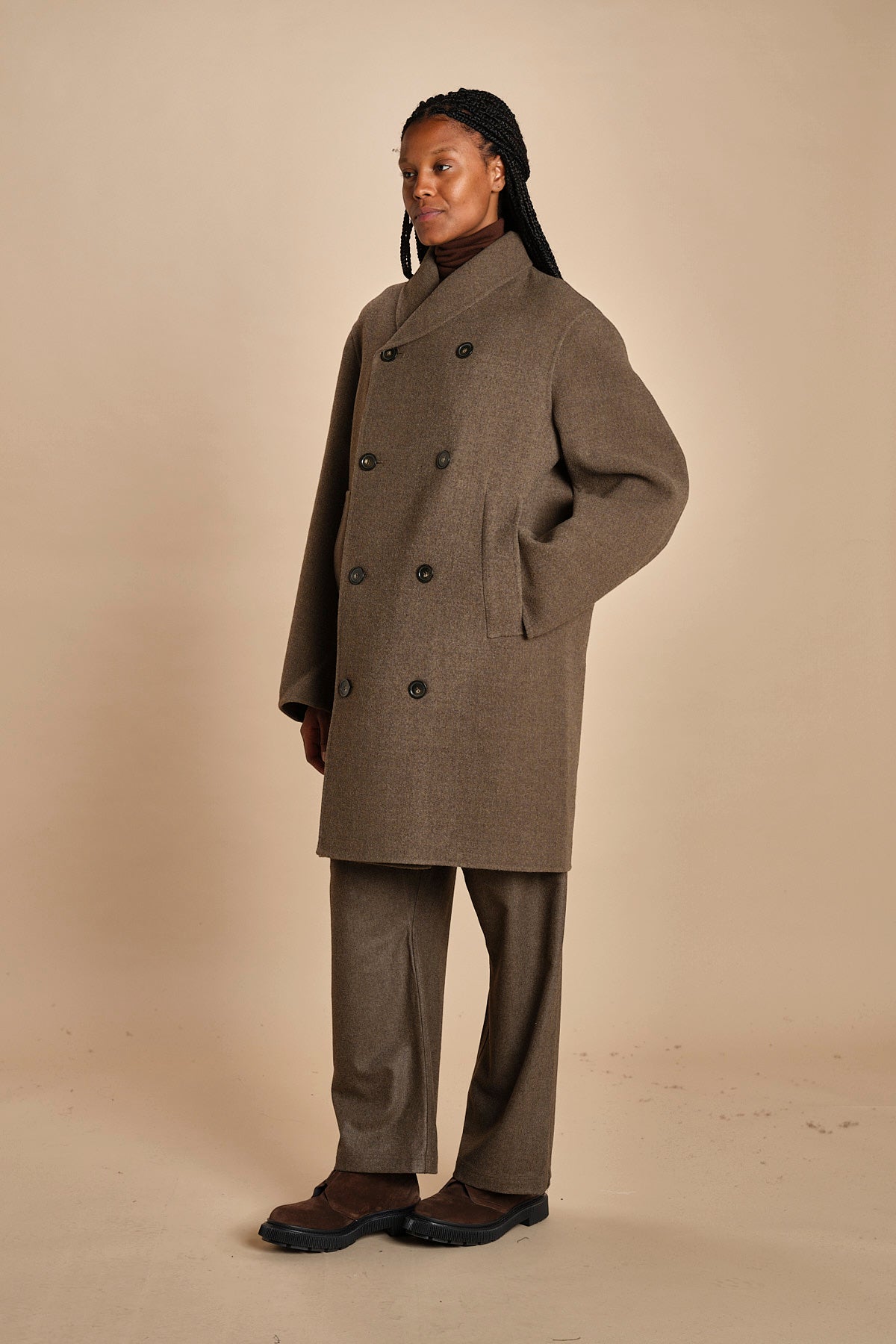 cappotto doppiopetto panno CROSS MINK sofie d'hoore 