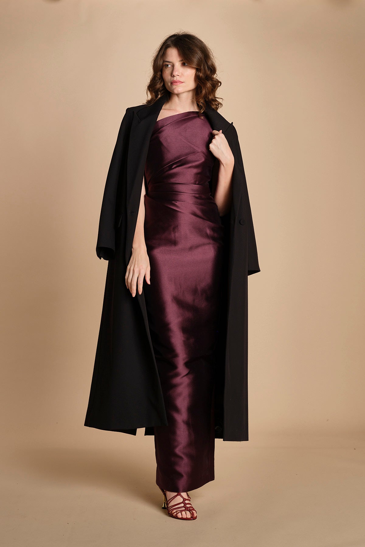 maxidress in taffetà KIRA AMETHYST solace 