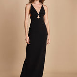 maxidress con spalline sottili incrociate MILLY BLACK solace 