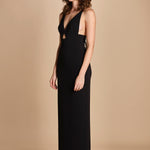 maxidress con spalline sottili incrociate MILLY BLACK solace 